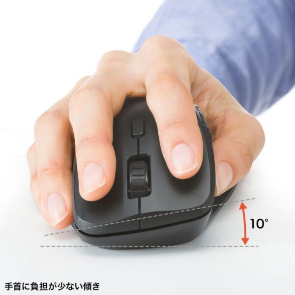 日本Sanwa雙滾輪輕量人體工學充電靜音無線藍牙滑鼠