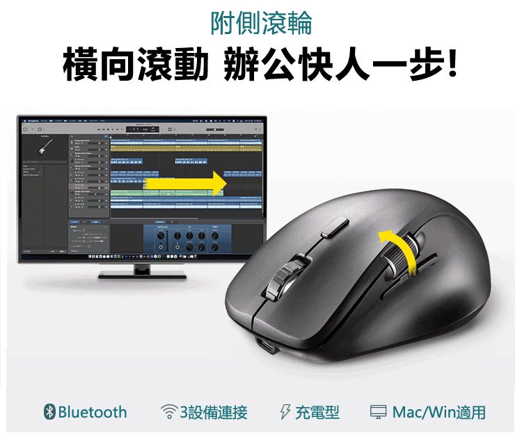 附側滾輪 橫向滾動 辦公快人一步!