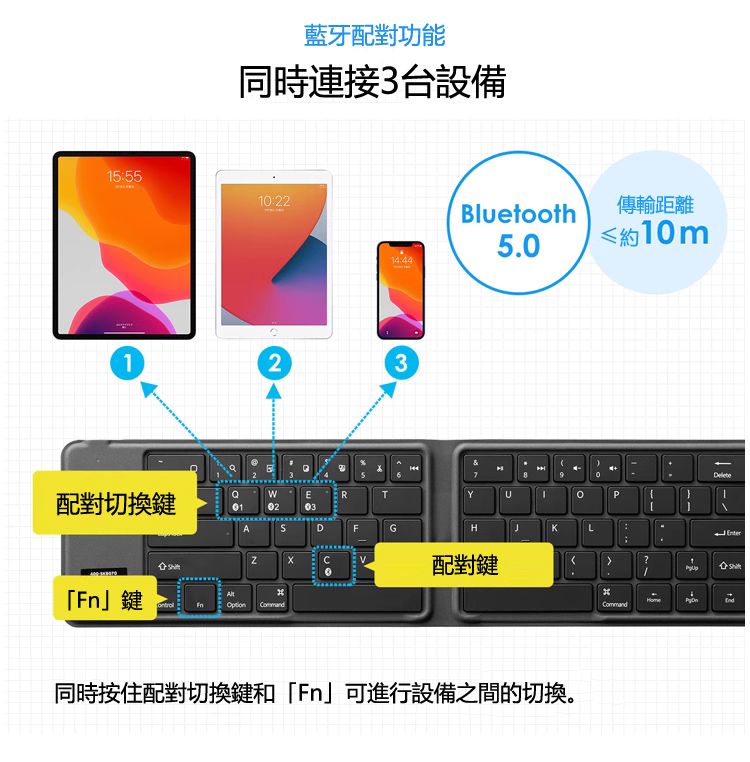 藍牙配對功能 同時連接3台設備 傳輸距離