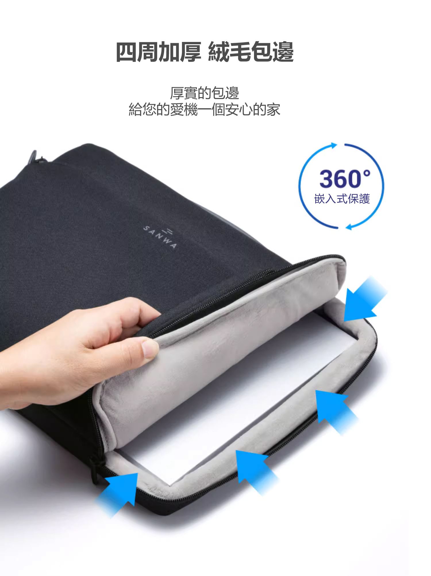 四周加厚 絨毛包邊 厚實的包邊 給您的愛機一個安心的家 360嵌入式保護