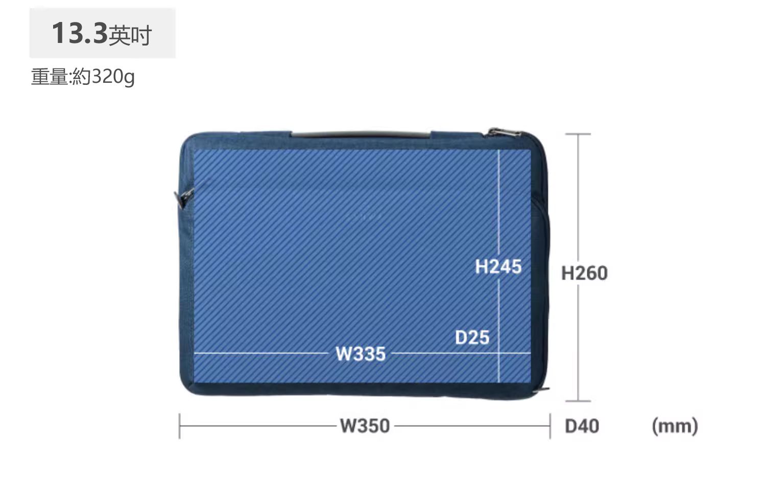 13.3英吋 重量:約320g