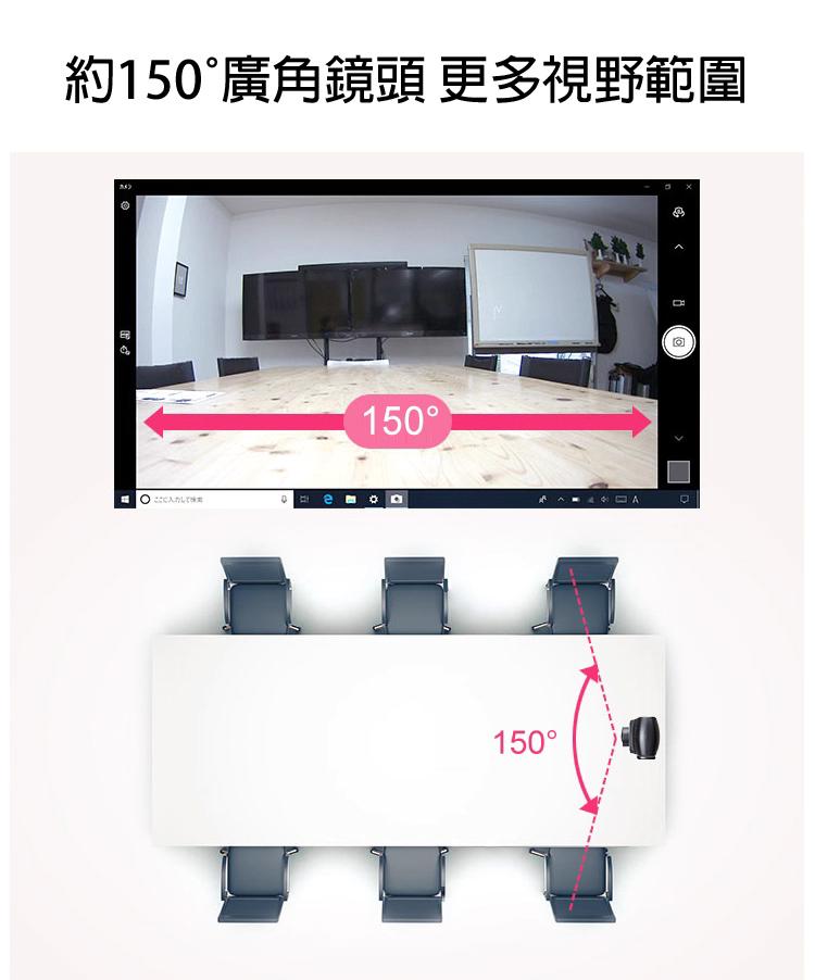 約150°廣角鏡頭 更多視野範圍