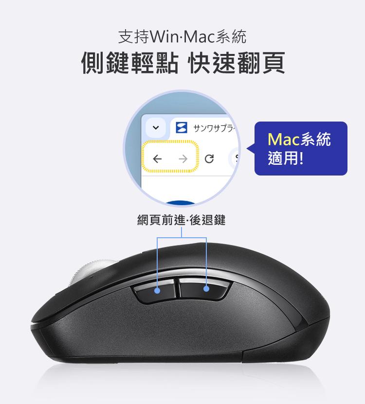 支持Win·Mac系統 側鍵輕點 快速翻頁