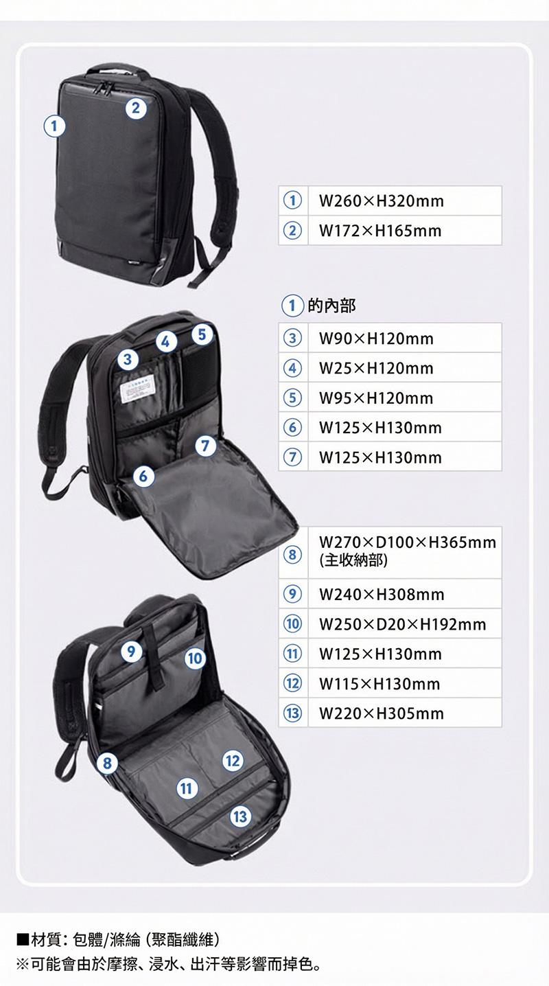 材質:包體/滌綸(聚酯纖維)