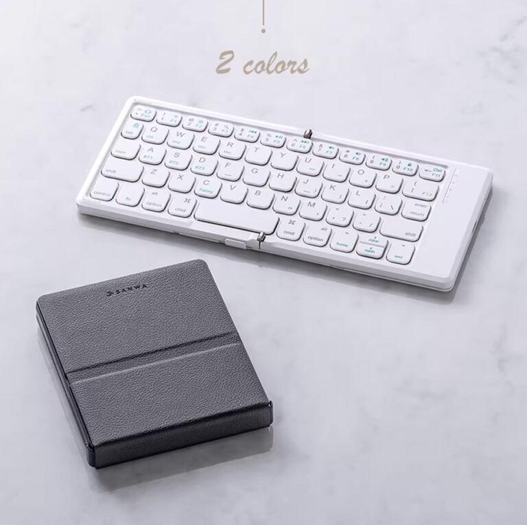 2 colors - 日本Sanwa折疊式藍牙3通道無線帶鏡手提鍵盤