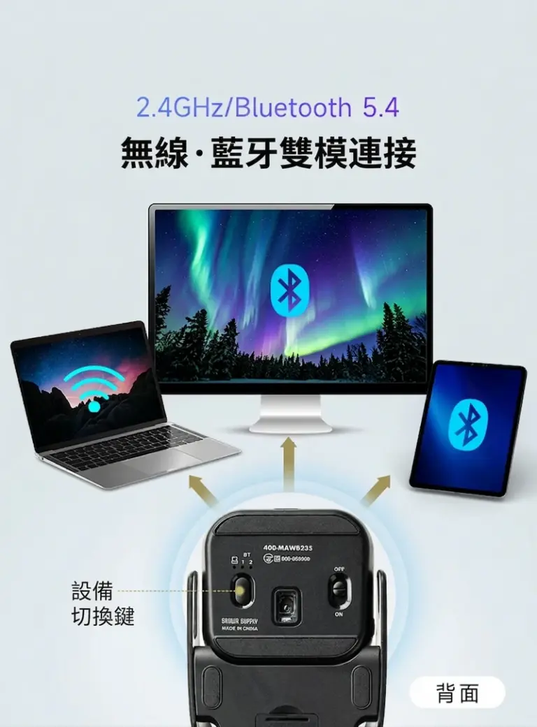 2.4GHz/藍牙5.4 無線・藍牙雙模連接