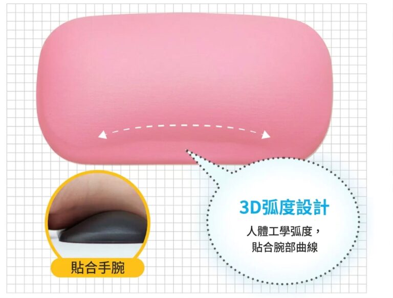 3D弧度設計 人體工學弧度、貼合腕曲線